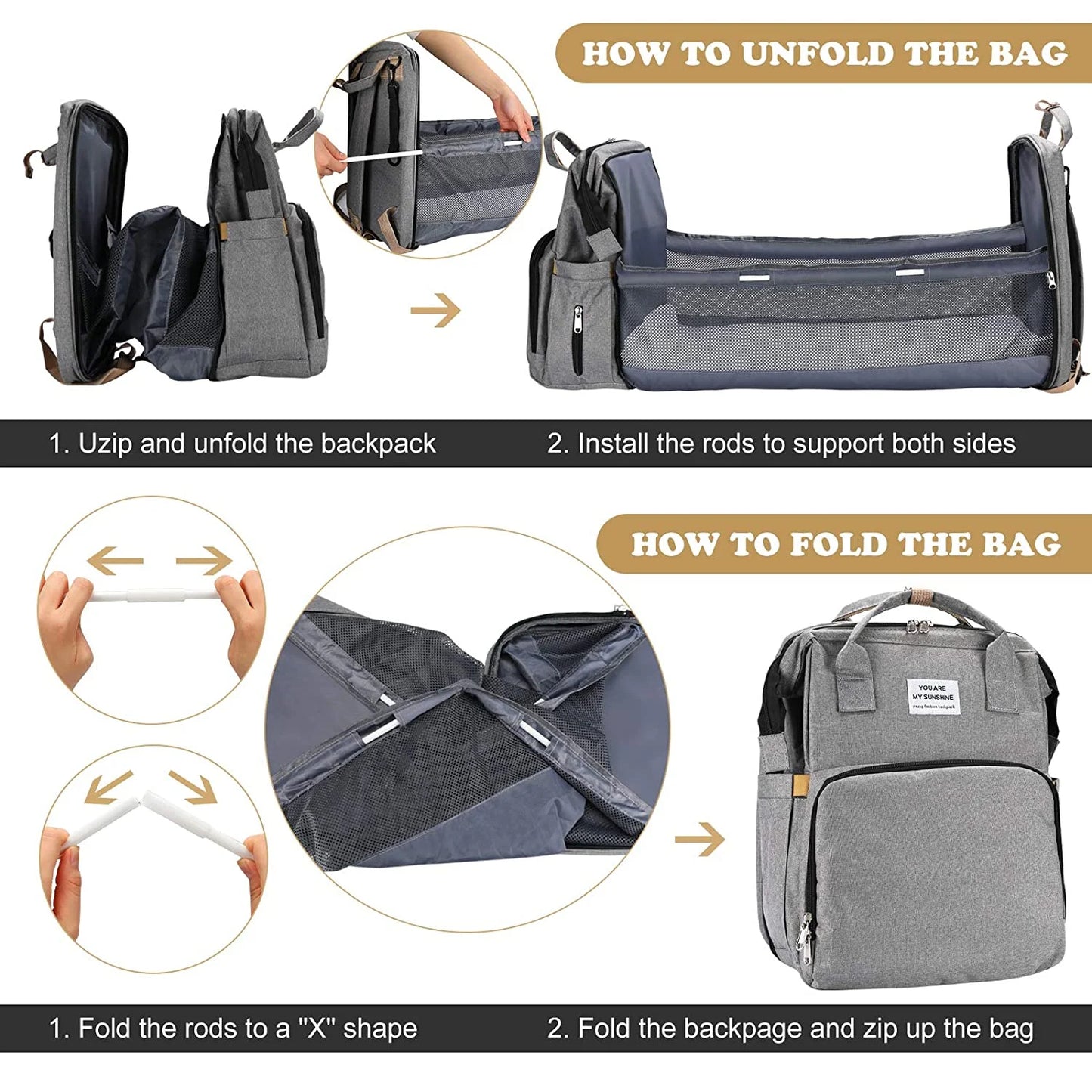 Diaper Bag Backpack with Changing Station