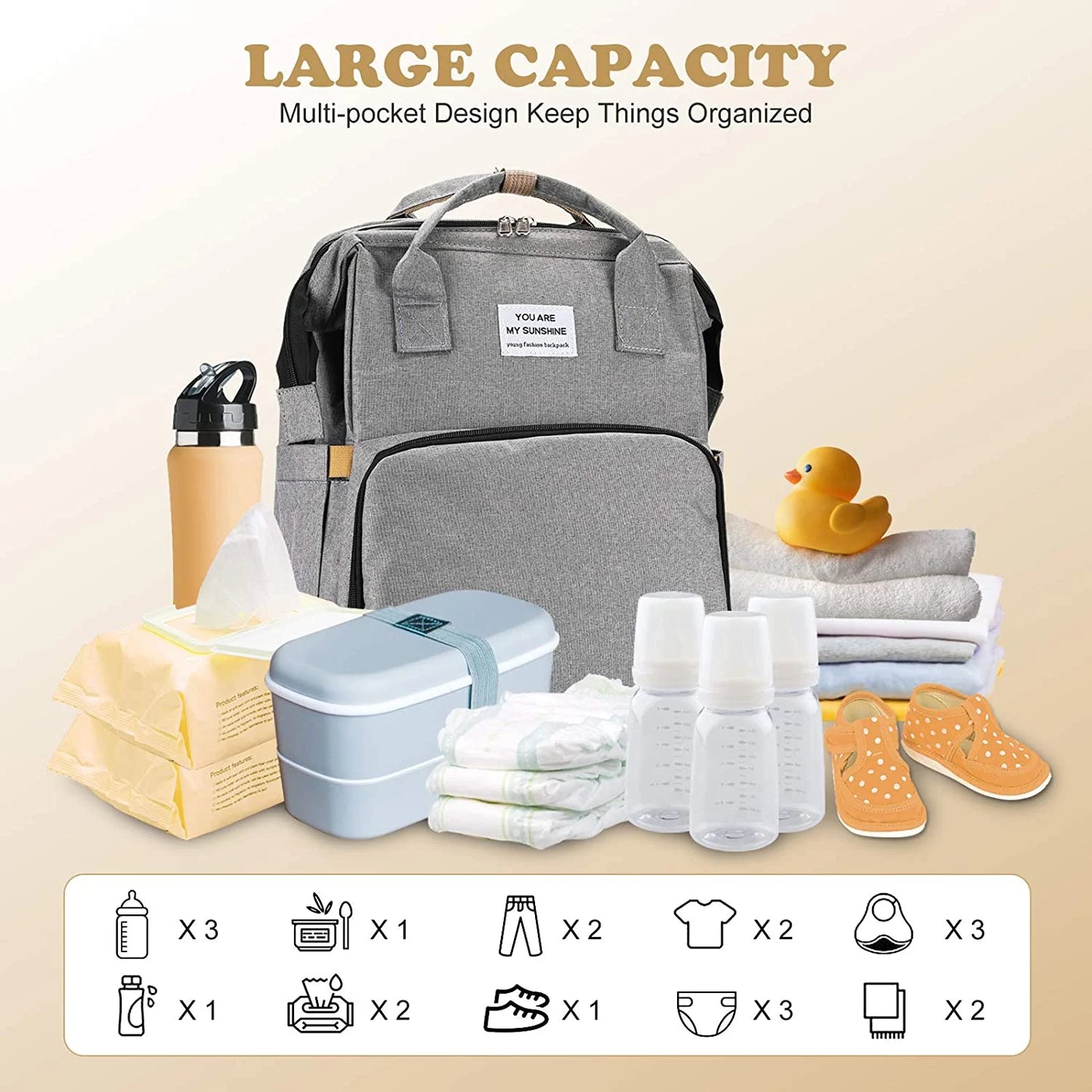 Diaper Bag Backpack with Changing Station