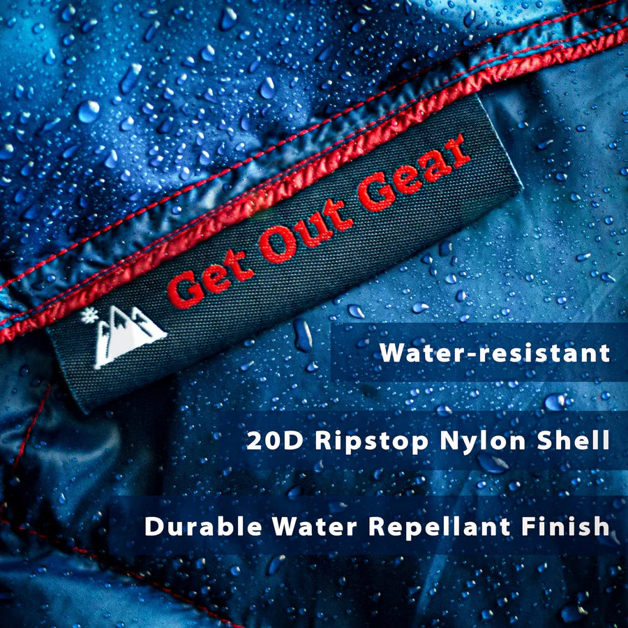 Down puffy camping blanket
