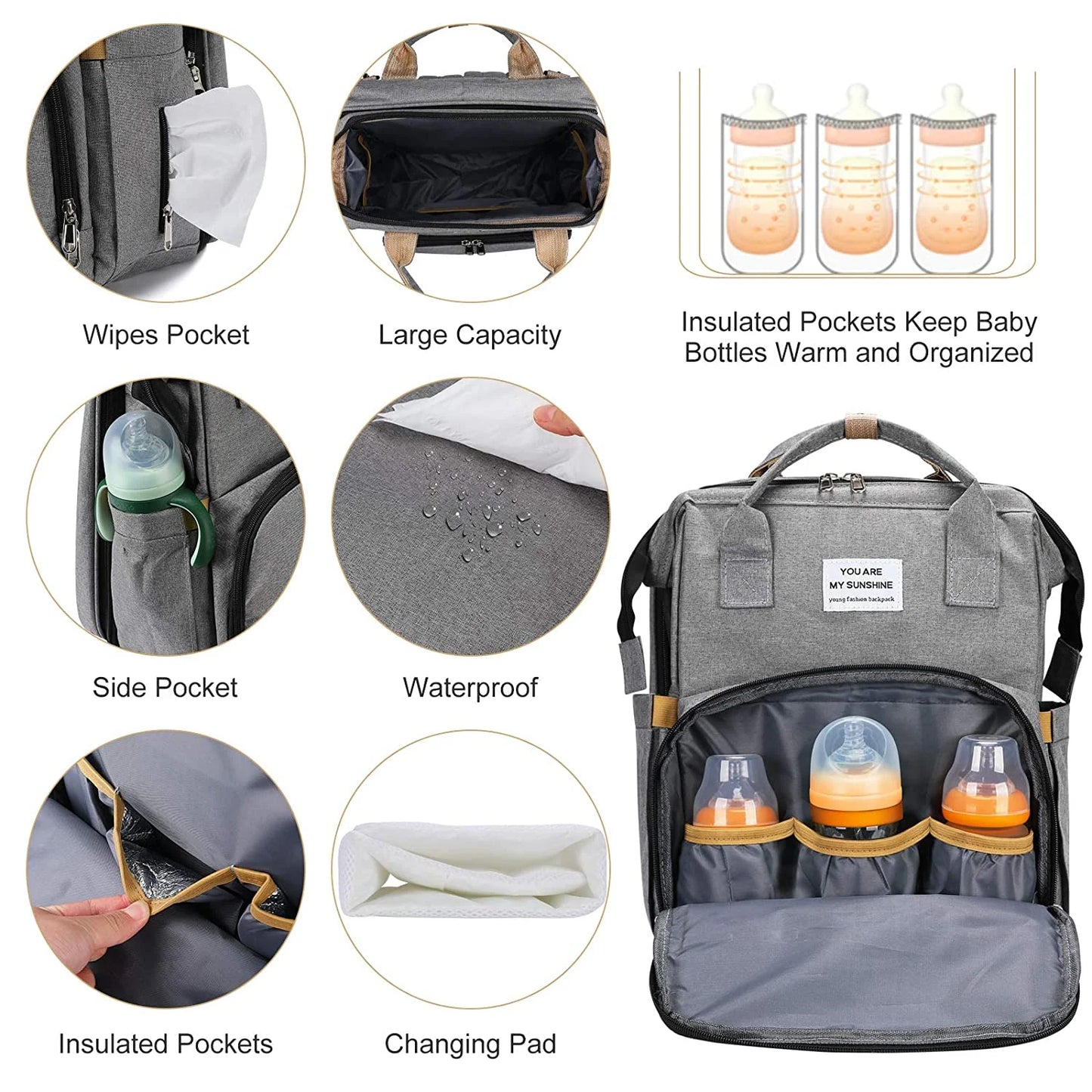 Diaper Bag Backpack with Changing Station